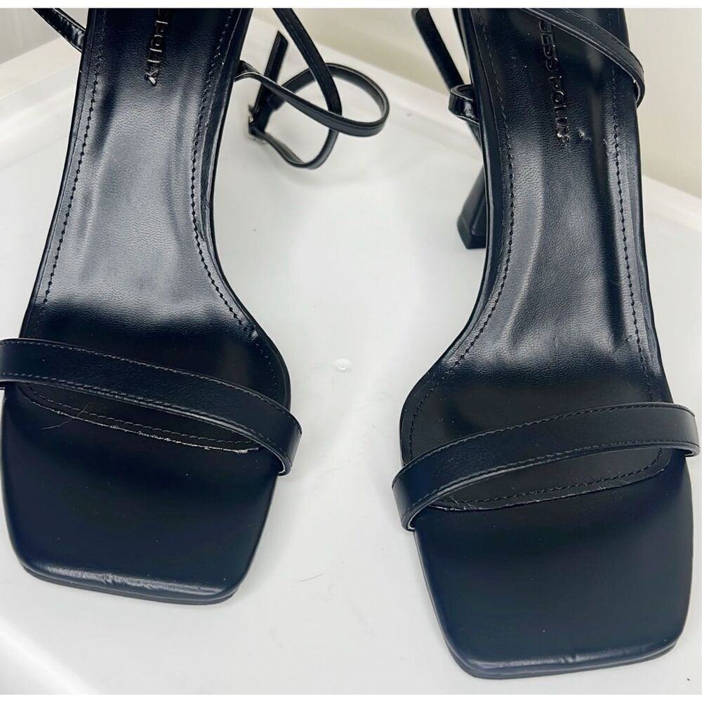 Princess Polly Infinity Heels Black Open Toe Size 10 - Picture 3 of 7